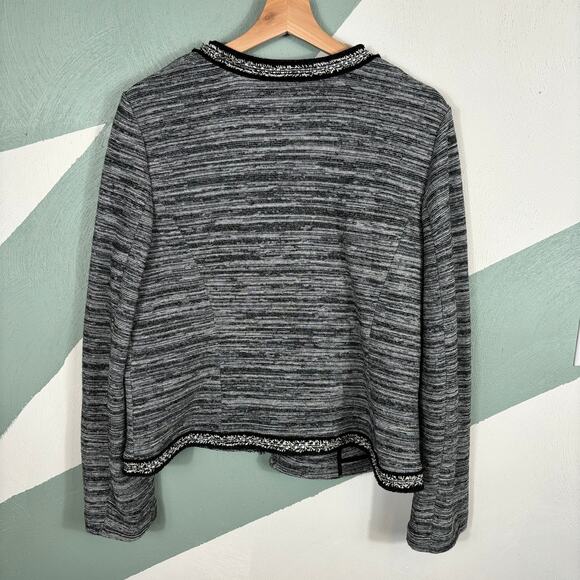 Talbots Women's Blazer  Size Large Textured Ornate Trim Career Open Front Jacket - Picture 9 of 9